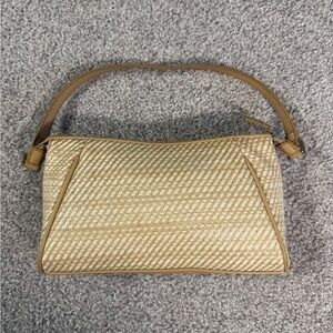 Vintage Y2K 90s Liz Claiborne Woven straw raffia Shoulder Bag – 6.5” x 11.5” –